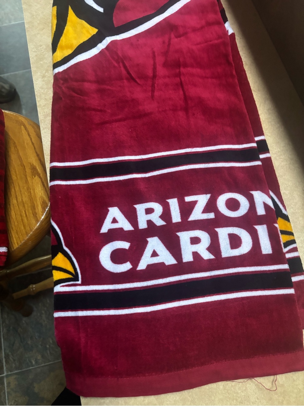 NFL Arizona Cardinals Maroon, White & Gold Beach Towel